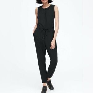 Banana Republic Side-Striped Black Jumpsuit - size 4
